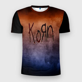 Мужская футболка 3D спортивная с принтом Korn в Екатеринбурге, 100% полиэстер с улучшенными характеристиками | приталенный силуэт, круглая горловина, широкие плечи, сужается к линии бедра | band | metal | music | rock | атрибутика | группа | метал | музыка | рок