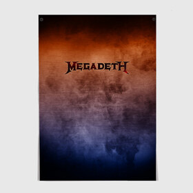 Постер с принтом Megadeth в Екатеринбурге, 100% бумага
 | бумага, плотность 150 мг. Матовая, но за счет высокого коэффициента гладкости имеет небольшой блеск и дает на свету блики, но в отличии от глянцевой бумаги не покрыта лаком | band | megadeth | metal | music | rock | атрибутика | группа | метал | музыка | рок
