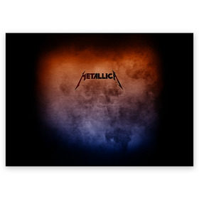 Поздравительная открытка с принтом Metallica в Екатеринбурге, 100% бумага | плотность бумаги 280 г/м2, матовая, на обратной стороне линовка и место для марки
 | band | metal | metallica | music | rock | атрибутика | группа | метал | музыка | рок
