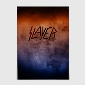 Постер с принтом Slayer в Екатеринбурге, 100% бумага
 | бумага, плотность 150 мг. Матовая, но за счет высокого коэффициента гладкости имеет небольшой блеск и дает на свету блики, но в отличии от глянцевой бумаги не покрыта лаком | band | metal | music | rock | slayer | атрибутика | группа | метал | музыка | рок