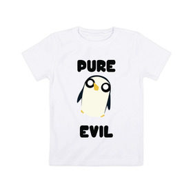 Детская футболка хлопок с принтом Пингвин в Екатеринбурге, 100% хлопок | круглый вырез горловины, полуприлегающий силуэт, длина до линии бедер | adventure time | время приключений | гантер | пингвин