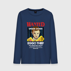 Мужской лонгслив хлопок с принтом Wanted: Eggo Thief / 11 в Екатеринбурге, 100% хлопок |  | 11 | netflix | stranger | things | бобби | браун | милли | нетфликс | одиннадцать