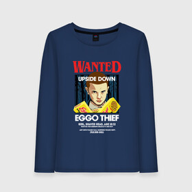 Женский лонгслив хлопок с принтом Wanted Eggo Thief 11 в Екатеринбурге, 100% хлопок |  | 11 | netflix | stranger | things | бобби | браун | милли | нетфликс | одиннадцать