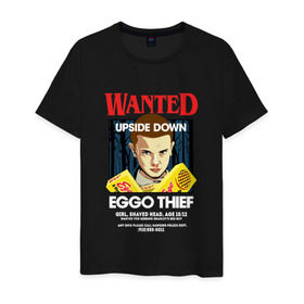 Мужская футболка хлопок с принтом Wanted: Eggo Thief / 11 в Екатеринбурге, 100% хлопок | прямой крой, круглый вырез горловины, длина до линии бедер, слегка спущенное плечо. | Тематика изображения на принте: 11 | netflix | stranger | things | бобби | браун | милли | нетфликс | одиннадцать