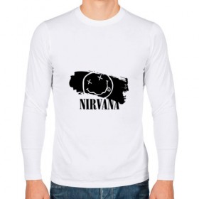 Мужской лонгслив хлопок с принтом Nirvana в Екатеринбурге, 100% хлопок |  | cobain | kurt | nirvana | альтернативный | гранж | грол | группа | дональд | кобейн | курт | музыка | музыкант | надпись | нервана | нирвана | новоселич | певец | рок | смайл | смайлик | солист | язык