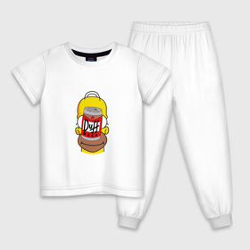 Детская пижама хлопок с принтом Homer в Екатеринбурге, 100% хлопок |  брюки и футболка прямого кроя, без карманов, на брюках мягкая резинка на поясе и по низу штанин
 | Тематика изображения на принте: duff beer | simpsons | гомер