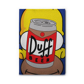 Обложка для автодокументов с принтом Homer в Екатеринбурге, натуральная кожа |  размер 19,9*13 см; внутри 4 больших “конверта” для документов и один маленький отдел — туда идеально встанут права | duff beer | simpsons | гомер