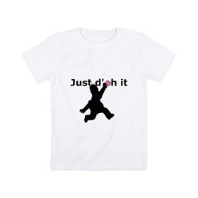 Детская футболка хлопок с принтом Just Doh It в Екатеринбурге, 100% хлопок | круглый вырез горловины, полуприлегающий силуэт, длина до линии бедер | doh | donut | homer | simpsons | гомер | пончик
