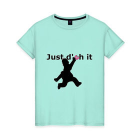 Женская футболка хлопок с принтом Just Doh It в Екатеринбурге, 100% хлопок | прямой крой, круглый вырез горловины, длина до линии бедер, слегка спущенное плечо | doh | donut | homer | simpsons | гомер | пончик