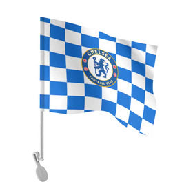 Флаг для автомобиля с принтом FC Chelsea в Екатеринбурге, 100% полиэстер | Размер: 30*21 см | Тематика изображения на принте: chelsea | england | football | logo | london | sport | англия | лига | лого | спорт | фк | футбол | футбольный клуб | челси | эмблема