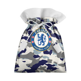 Подарочный 3D мешок с принтом FC Chelsea Camouflage в Екатеринбурге, 100% полиэстер | Размер: 29*39 см | 
