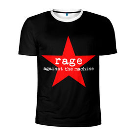 Мужская футболка 3D спортивная с принтом Rage Against the Machine в Екатеринбурге, 100% полиэстер с улучшенными характеристиками | приталенный силуэт, круглая горловина, широкие плечи, сужается к линии бедра | 