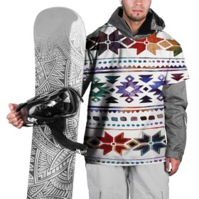 Накидка на куртку 3D с принтом Снежинки акварель в Екатеринбурге, 100% полиэстер |  | Тематика изображения на принте: christmas | snow | краски | новый год | олени | рождество | снег | снежинки