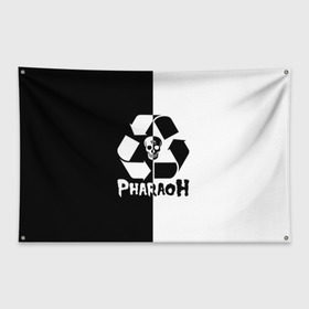 Флаг-баннер с принтом Pharaoh в Екатеринбурге, 100% полиэстер | размер 67 х 109 см, плотность ткани — 95 г/м2; по краям флага есть четыре люверса для крепления | pharaoh | rap | голубин | реп | рэп | фараон | фристайл | хип хоп | хипхоп