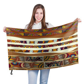 Флаг 3D с принтом Африканская мозаика в Екатеринбурге, 100% полиэстер | плотность ткани — 95 г/м2, размер — 67 х 109 см. Принт наносится с одной стороны | afrika | pattern | африка | африканские мотивы | африканские узоры | солнце | узор | этника | южный континент