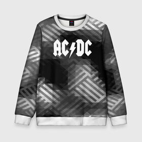 Детский свитшот 3D с принтом AC/DC rock band в Екатеринбурге, 100% полиэстер | свободная посадка, прямой крой, мягкая тканевая резинка на рукавах и понизу свитшота | ac dc | logo | music | pop | rock | usa | альтернатива | америка | металл | музыка | музыкальный | поп | рок