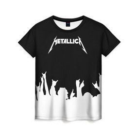 Женская футболка 3D с принтом Metallica в Екатеринбурге, 100% полиэфир ( синтетическое хлопкоподобное полотно) | прямой крой, круглый вырез горловины, длина до линии бедер | metallica | группа | джеймс хэтфилд | кирк хэмметт | ларс ульрих | метал | металика | металлика | миталика | музыка | роберт трухильо | рок | трэш | трэшметал | хард | хардрок | хеви | хевиметал