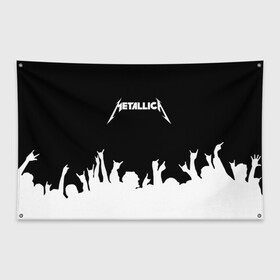 Флаг-баннер с принтом Metallica в Екатеринбурге, 100% полиэстер | размер 67 х 109 см, плотность ткани — 95 г/м2; по краям флага есть четыре люверса для крепления | metallica | группа | джеймс хэтфилд | кирк хэмметт | ларс ульрих | метал | металика | металлика | миталика | музыка | роберт трухильо | рок | трэш | трэшметал | хард | хардрок | хеви | хевиметал