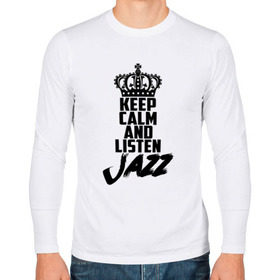 Мужской лонгслив хлопок с принтом Keep calm and listen Jazz в Екатеринбурге, 100% хлопок |  | Тематика изображения на принте: jazz | африканские ритмы | афроамериканский | блюз | вокально | гармоническая | джаз | джас | европейская | жаз | жас | инструментальная | музыка | музыкальный | регтайм | структура | фольклор