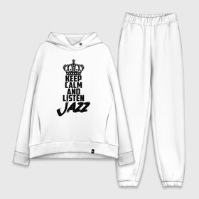 Женский костюм хлопок Oversize с принтом Keep calm and listen Jazz в Екатеринбурге,  |  | jazz | африканские ритмы | афроамериканский | блюз | вокально | гармоническая | джаз | джас | европейская | жаз | жас | инструментальная | музыка | музыкальный | регтайм | структура | фольклор