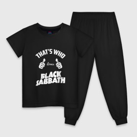 Детская пижама хлопок с принтом Вот кто любит Black Sabbath в Екатеринбурге, 100% хлопок |  брюки и футболка прямого кроя, без карманов, на брюках мягкая резинка на поясе и по низу штанин
 | 