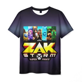Мужская футболка 3D с принтом Zak Storm в Екатеринбурге, 100% полиэфир | прямой крой, круглый вырез горловины, длина до линии бедер | zak storm | дети | зак шторм | мультфильмы | сёрфинг
