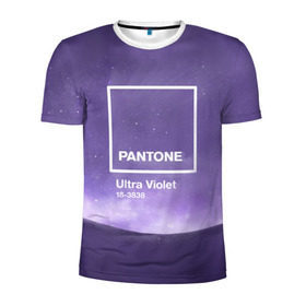 Мужская футболка 3D спортивная с принтом Ультрафиолет Космос в Екатеринбурге, 100% полиэстер с улучшенными характеристиками | приталенный силуэт, круглая горловина, широкие плечи, сужается к линии бедра | ultra violet | ультрафиолет