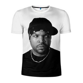 Мужская футболка 3D спортивная с принтом Ice Cube в Екатеринбурге, 100% полиэстер с улучшенными характеристиками | приталенный силуэт, круглая горловина, широкие плечи, сужается к линии бедра | cube | hiphop | ice | legend | nwa | rap | рэп