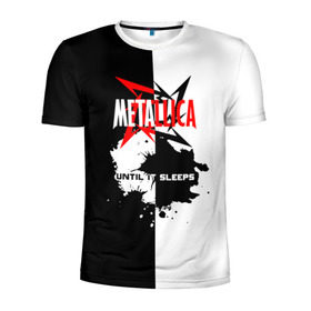 Мужская футболка 3D спортивная с принтом Until it sleeps, Metallica в Екатеринбурге, 100% полиэстер с улучшенными характеристиками | приталенный силуэт, круглая горловина, широкие плечи, сужается к линии бедра | Тематика изображения на принте: metallica | группа | джеймс хэтфилд | кирк хэмметт | ларс ульрих | м | метал | металика | металлика | миталика | музыка | роберт трухильо | рок | трэш | трэшметал | хард | хардрок | хеви | хевиметал