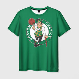 Мужская футболка 3D с принтом Boston Celtics в Екатеринбурге, 100% полиэфир | прямой крой, круглый вырез горловины, длина до линии бедер | Тематика изображения на принте: boston | boston celtics | celtics | nba | баскетбол | бостон | нба | селтикс
