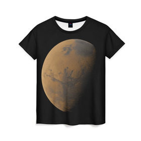 Женская футболка 3D с принтом Марс в Екатеринбурге, 100% полиэфир ( синтетическое хлопкоподобное полотно) | прямой крой, круглый вырез горловины, длина до линии бедер | elon musk | space x | spacex | будущее | вселенная | вулкан | долина | илон маск | космические | космос | красная планета | кратер | маринер | марсиане | марсианин | небес | новый дом | путешествия | роскосмос