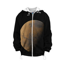 Детская куртка 3D с принтом Марс в Екатеринбурге, 100% полиэстер | застежка — молния, подол и капюшон оформлены резинкой с фиксаторами, по бокам — два кармана без застежек, один потайной карман на груди, плотность верхнего слоя — 90 г/м2; плотность флисового подклада — 260 г/м2 | Тематика изображения на принте: elon musk | space x | spacex | будущее | вселенная | вулкан | долина | илон маск | космические | космос | красная планета | кратер | маринер | марсиане | марсианин | небес | новый дом | путешествия | роскосмос