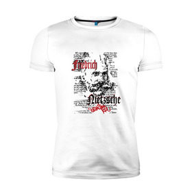 Мужская футболка премиум с принтом Фридрих Ницше в Екатеринбурге, 92% хлопок, 8% лайкра | приталенный силуэт, круглый вырез ворота, длина до линии бедра, короткий рукав | 
