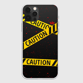 Чехол для iPhone 12 Pro Max с принтом Caution Style в Екатеринбурге, Силикон |  | Тематика изображения на принте: blood | caution | street | tape | urban | брызги | кровь | лента | опасный | скотч | улица | урбан