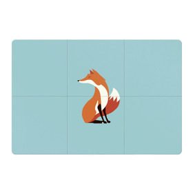 Магнитный плакат 3Х2 с принтом Лисичка минималистичная в Екатеринбурге, Полимерный материал с магнитным слоем | 6 деталей размером 9*9 см | firefox | fox | low | lowpoly | poly | redfox | лис | лиса | лисица | лисонька | лоуполи | минимализм | огнелис
