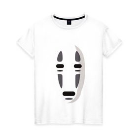 Женская футболка хлопок с принтом Безликий Бог Каонаси_2 в Екатеринбурге, 100% хлопок | прямой крой, круглый вырез горловины, длина до линии бедер, слегка спущенное плечо | аниме | миядзаки | унесенные призраками