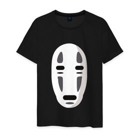 Мужская футболка хлопок с принтом Безликий Бог Каонаси_2 в Екатеринбурге, 100% хлопок | прямой крой, круглый вырез горловины, длина до линии бедер, слегка спущенное плечо. | аниме | миядзаки | унесенные призраками