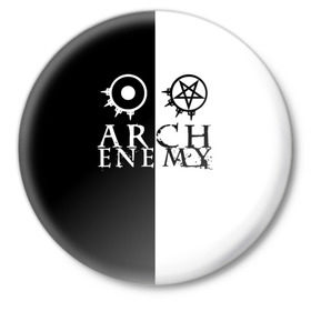 Значок с принтом Arch Enemy в Екатеринбурге,  металл | круглая форма, металлическая застежка в виде булавки | arch enemy | арх | архэнеми | арч | арчэнеми | энеми