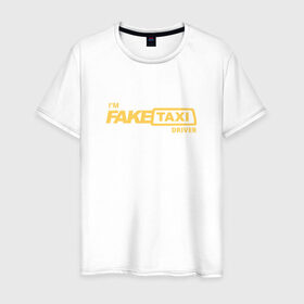 Мужская футболка хлопок с принтом FakeTaxi в Екатеринбурге, 100% хлопок | прямой крой, круглый вырез горловины, длина до линии бедер, слегка спущенное плечо. | Тематика изображения на принте: 