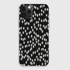 Чехол для iPhone 12 Pro с принтом Безликие в Екатеринбурге, силикон | область печати: задняя сторона чехла, без боковых панелей | no face | spirited away | аниме | безликий | маска | монстр | паттерн | привидение | призрак | толпа | унесённые призраками | хеллоуин | черный
