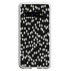 Чехол для Samsung Galaxy S10 с принтом Безликие в Екатеринбурге, Силикон | Область печати: задняя сторона чехла, без боковых панелей | Тематика изображения на принте: no face | spirited away | аниме | безликий | маска | монстр | паттерн | привидение | призрак | толпа | унесённые призраками | хеллоуин | черный