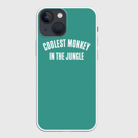 Чехол для iPhone 13 mini с принтом Coolest monkey in the jungle в Екатеринбурге,  |  | blackface | блэкфэйс | в джунглях | крутая | обезьяна | самая крутая обезьяна