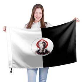 Флаг 3D с принтом Kurona & Nashiro (Tokyo Ghoul) в Екатеринбурге, 100% полиэстер | плотность ткани — 95 г/м2, размер — 67 х 109 см. Принт наносится с одной стороны | kurona yasuhisa | nashiro yasuhisa | курона ясухиса | наширо ясухиса