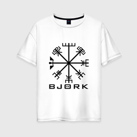 Женская футболка хлопок Oversize с принтом Bjork в Екатеринбурге, 100% хлопок | свободный крой, круглый ворот, спущенный рукав, длина до линии бедер
 | biophilia | bjork | gumundsdttir | homogenic | vespertine | volta | арт | бёрк | биорк | бйорк | бъорк | бьёрк | бьорк | гудмундсдоттир | музыка | певица | поп | экспериментальная