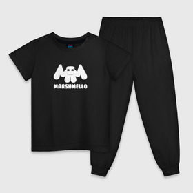 Детская пижама хлопок с принтом Marshmello в Екатеринбурге, 100% хлопок |  брюки и футболка прямого кроя, без карманов, на брюках мягкая резинка на поясе и по низу штанин
 | edm | marshmello