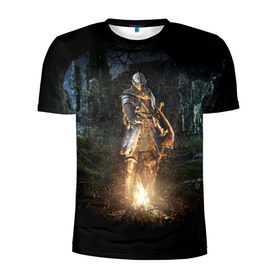 Мужская футболка 3D спортивная с принтом Dark Souls в Екатеринбурге, 100% полиэстер с улучшенными характеристиками | приталенный силуэт, круглая горловина, широкие плечи, сужается к линии бедра | dark | souls | дракон | души | игра | лордран | темные