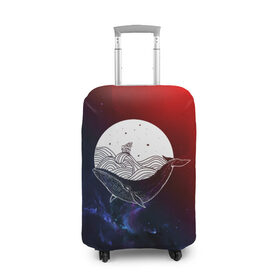 Чехол для чемодана 3D с принтом Кит в Екатеринбурге, 86% полиэфир, 14% спандекс | двустороннее нанесение принта, прорези для ручек и колес | space | star | животные | звезды | космос | море | штурвал