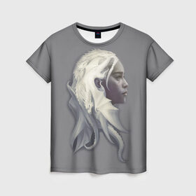 Женская футболка 3D с принтом Мать драконов в Екатеринбурге, 100% полиэфир ( синтетическое хлопкоподобное полотно) | прямой крой, круглый вырез горловины, длина до линии бедер | 