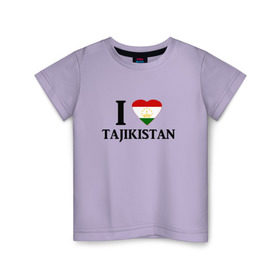 Детская футболка хлопок с принтом Я люблю Таджикистан в Екатеринбурге, 100% хлопок | круглый вырез горловины, полуприлегающий силуэт, длина до линии бедер | tajik | tajikisan | tj | tjk | таджик | таджики | таджикистан | точикон