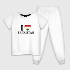 Детская пижама хлопок с принтом Я люблю Таджикистан в Екатеринбурге, 100% хлопок |  брюки и футболка прямого кроя, без карманов, на брюках мягкая резинка на поясе и по низу штанин
 | tajik | tajikisan | tj | tjk | таджик | таджики | таджикистан | точикон